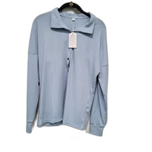 2/$30 New Activewear Long Sleeved 6 Button Top  - Size Med